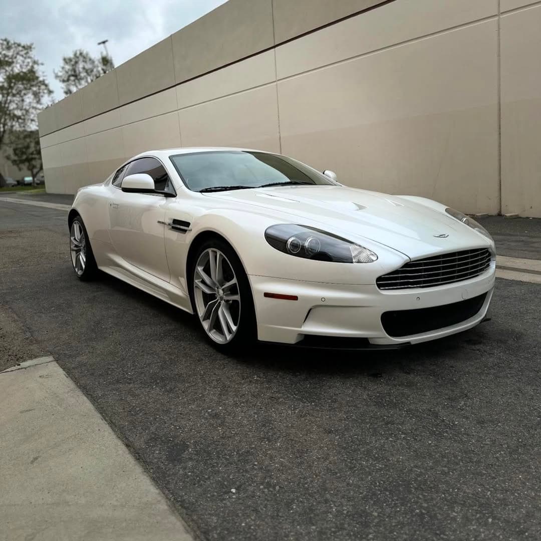 White Aston Martin DBS detailed by G Mobile Detailing in Orange County